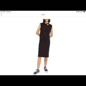 Women’s Topshop Black Ladder Jersey Dress, Size 8
